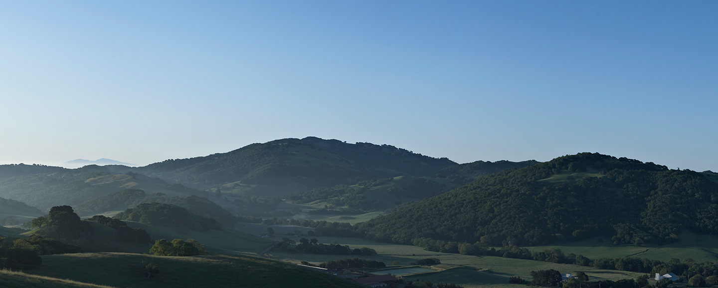 Cloud cover drifting over the Northern California mountains at PIVOT's retreat setting